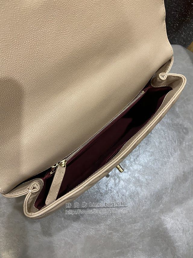 Chanel女包 香奈兒專櫃最新V格細顆粒壓花小牛皮球紋手柄口蓋包 Chanel單肩斜挎手提女包 A92991  djc4193